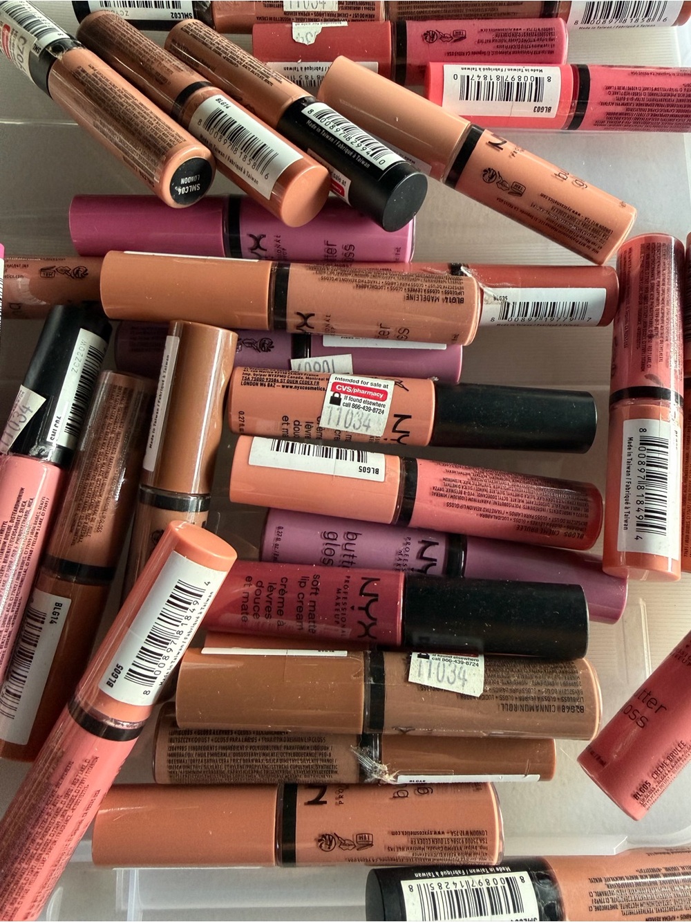 5x NYX Lip Gloss Lot in Peach, Pink and Mauve Tones - choose your lipgloss